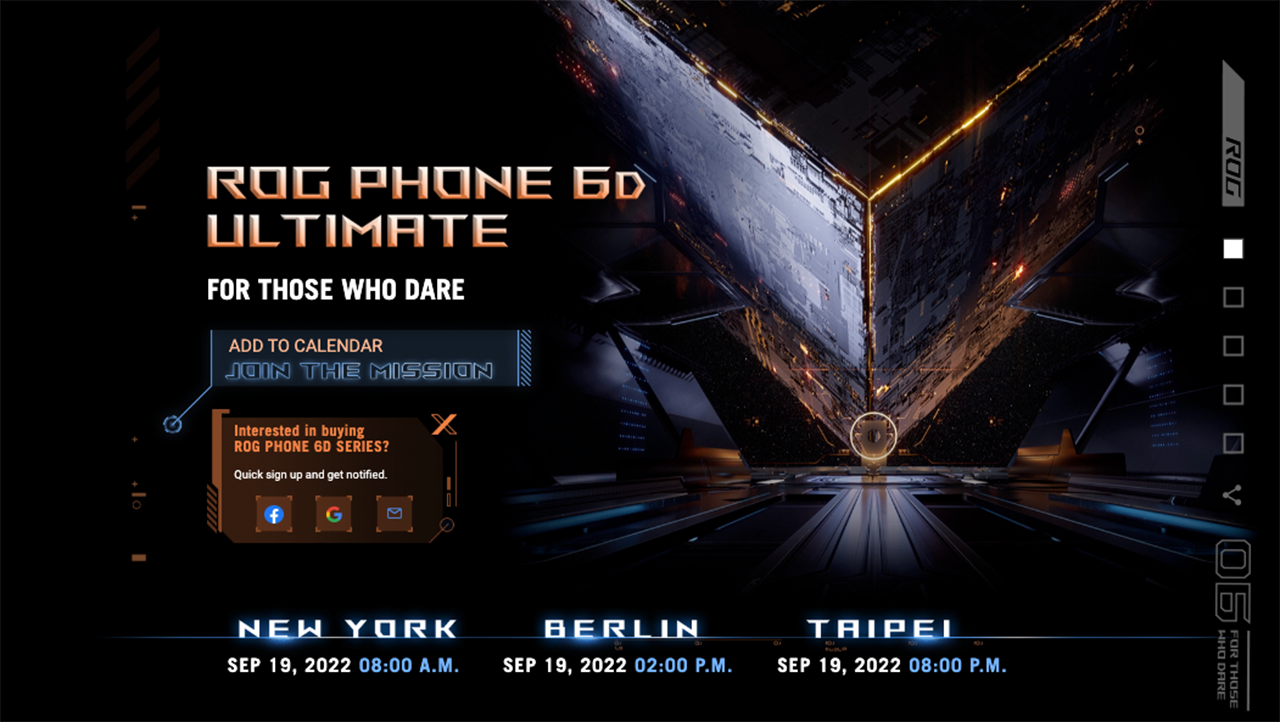 Asus ROG Phone 6D Ultimate 9月19日發佈 首次採用天璣9000+